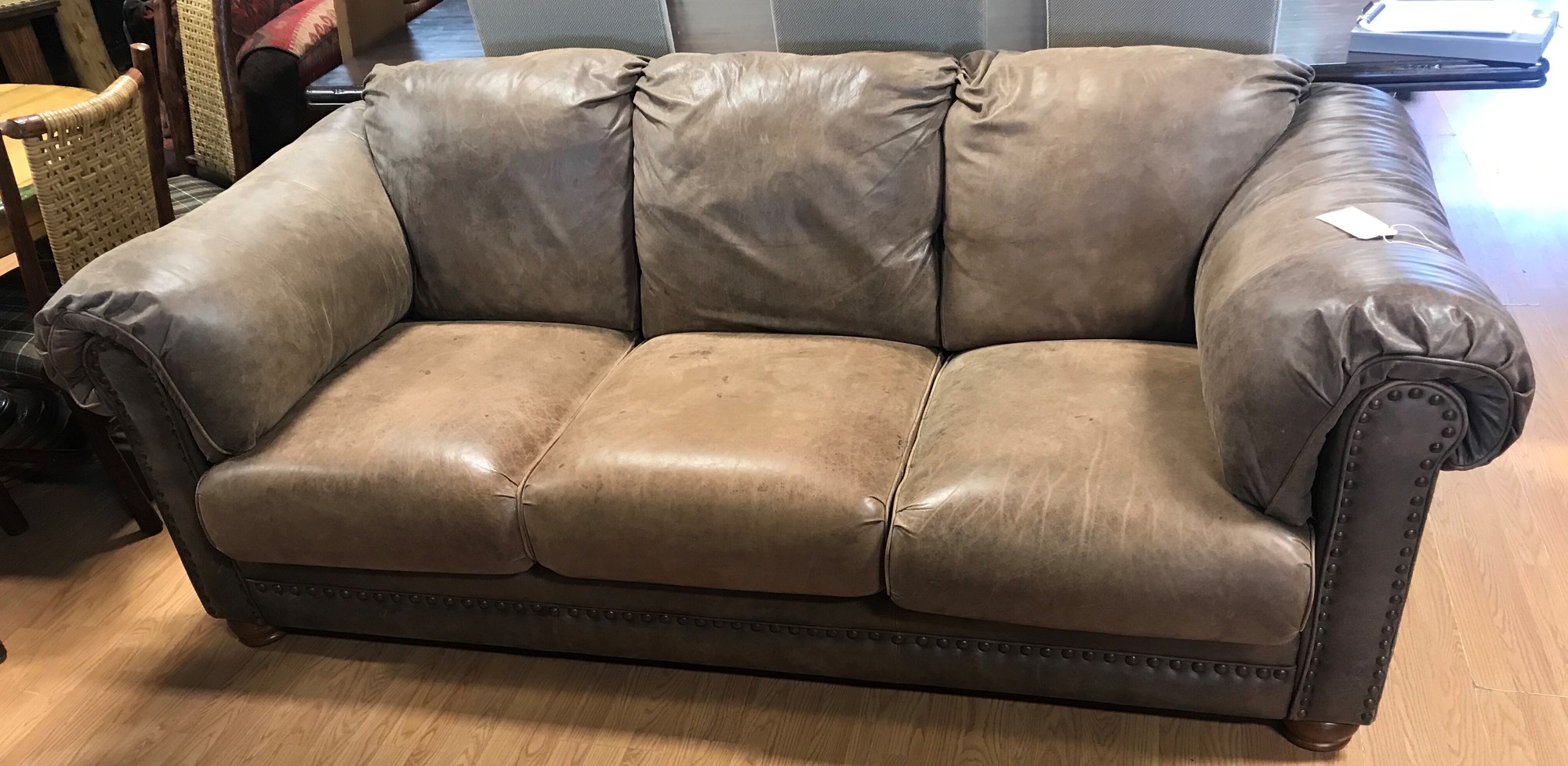 leather match sofa by lane